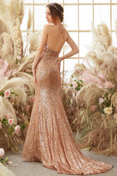 Halter Sequins Prom Dress
